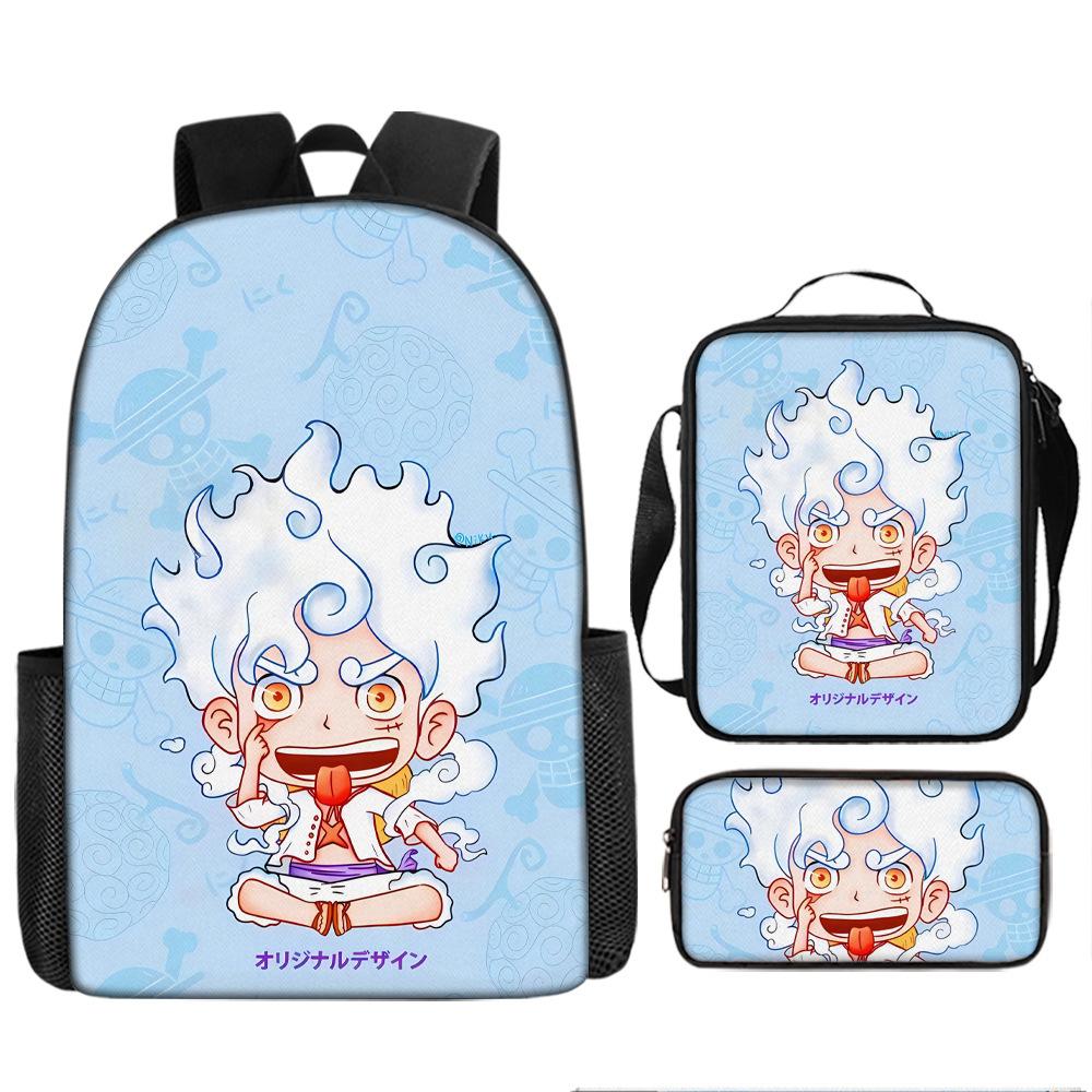 Animation ONE PIECE schoolbag three-piece play peripheral backpack large capacity middle school student outdoor campus computer bag