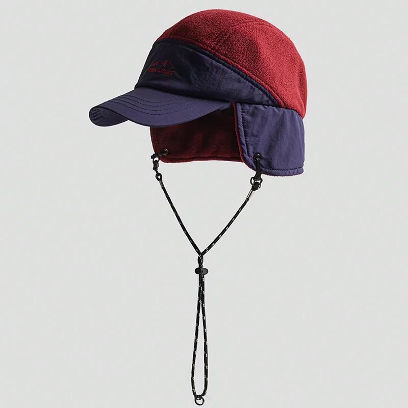 1pc Color-blocked Winter Bomber Hat Lei Feng Hat for Men and Women,Outdoor Warm Ear Protection Windproof Cord Ski Ride Pilot Hat