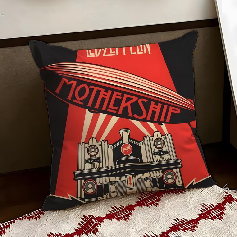 Band LLed ZZeppelin Cushion Cover Reversible Soft Durable Pillow Cover Home  Car MultiScene Use for Daily Comfort