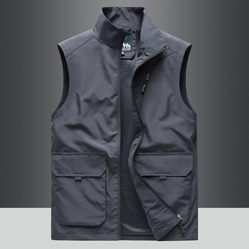 Four Seasons Middle-aged Outdoor Casual Loose Large Size Vest Sports Multi-Bag Vest