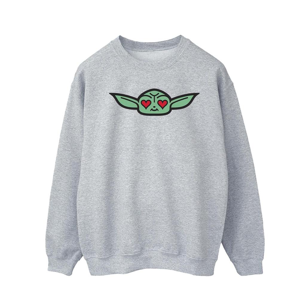 STAR WARS Mens The Mandalorian Grogu Heart Eyes Sweatshirt