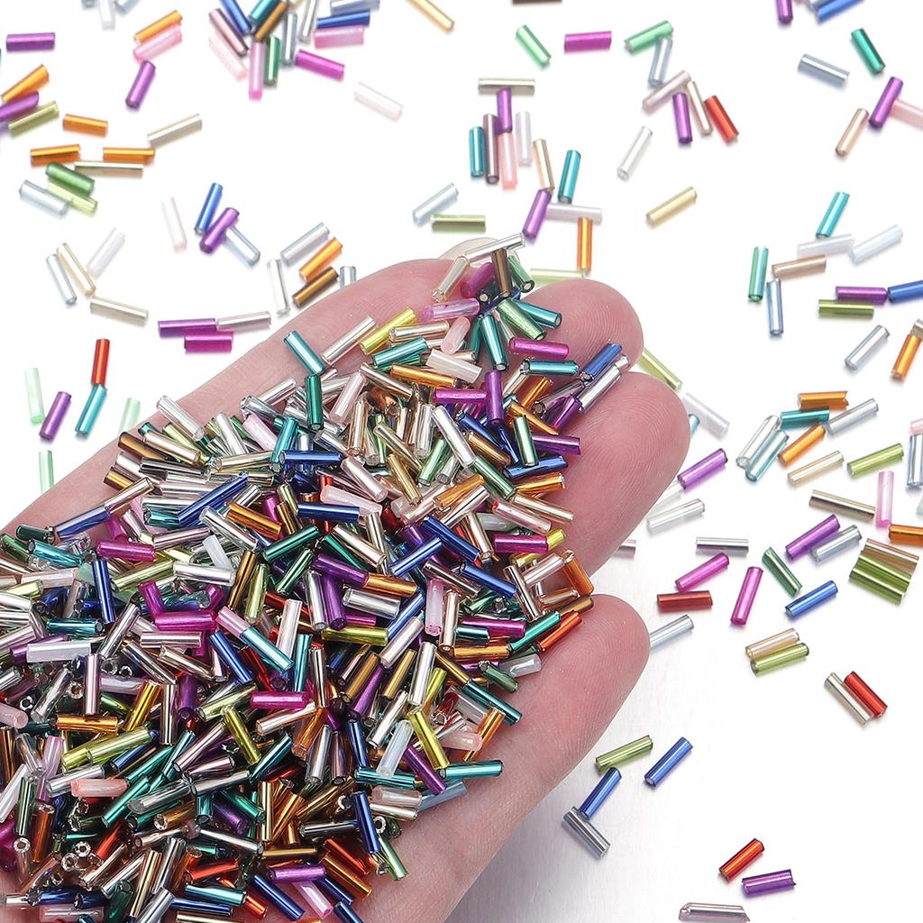 10g Colored Czech Glass Seed Beads Tube Shape Loose Spacer Rice Beads For DIY Handmade Charm Bracelet Earrings Jewelry Wholesale