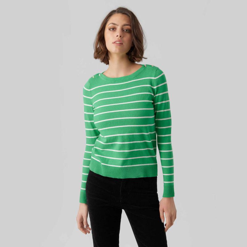 

Женский хлопковый свитер с длинными рукавами и вырезом «лодочкой» VERO MODA