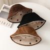 Women'S Winter Bucket Hat Thickened Windproof & Warm Double-Sided Design, New Trendy Fisherman Style Cap