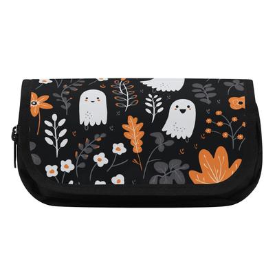 Pen Case Large Capacity Tough 300D Polyester Smooth Zipper with Two Compartments for Pens Ruler Scissors Earphones for Boys Girls