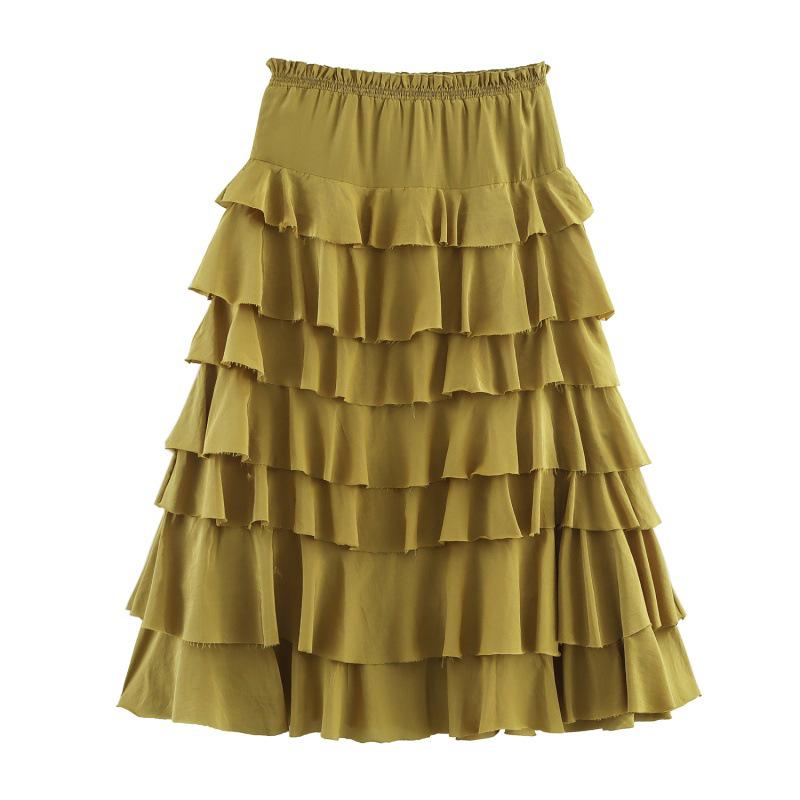 

French Retro Layered Midi Skirt - Summer Fashion Design Small