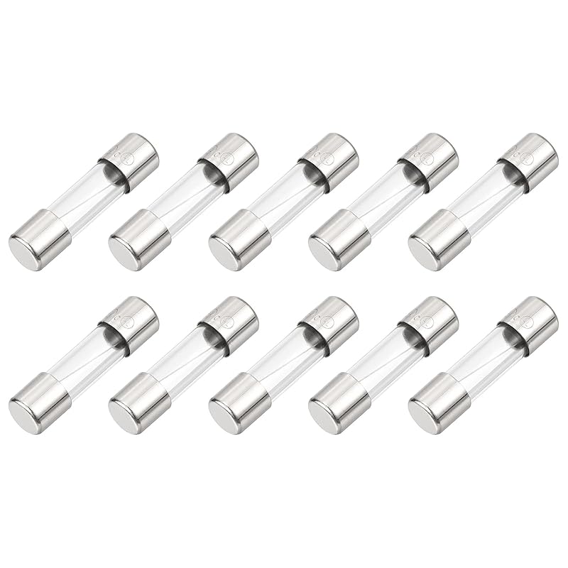 MECCANIXITY 10 Pcs Fast Blow Glass Fuse 5A 125V 5x20mm Glass Tube Fuses Fast-Acting Fuses for PCB Board Electronic Devices Home Appliances Light