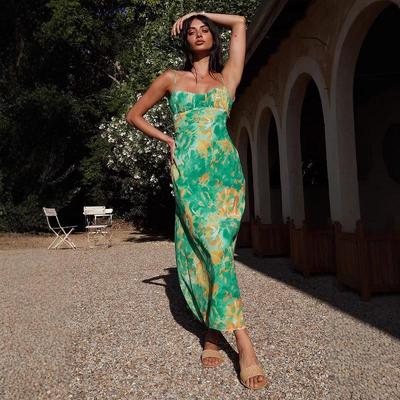 Sleeveless Strap Plus Size Floral New In Dresses for Women Casual Loose Long Summer Dress