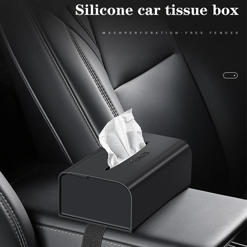 

KUNIST TY03 Waterproof Car Silicone Tissue Storage Box Tissue Holder Napkin Organizer Automobile Accessories Type A