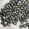 Tahitian Ribbed 8-9mm Full-Drilled Black Saltwater Pearl Beads for DIY Jewelry