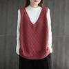 Women's Artistic Retro Hollow-Out Crocheted Vest Plus-Size Loose Knitted Vest Versatile Outer-Wear Coat for Spring and Autumn