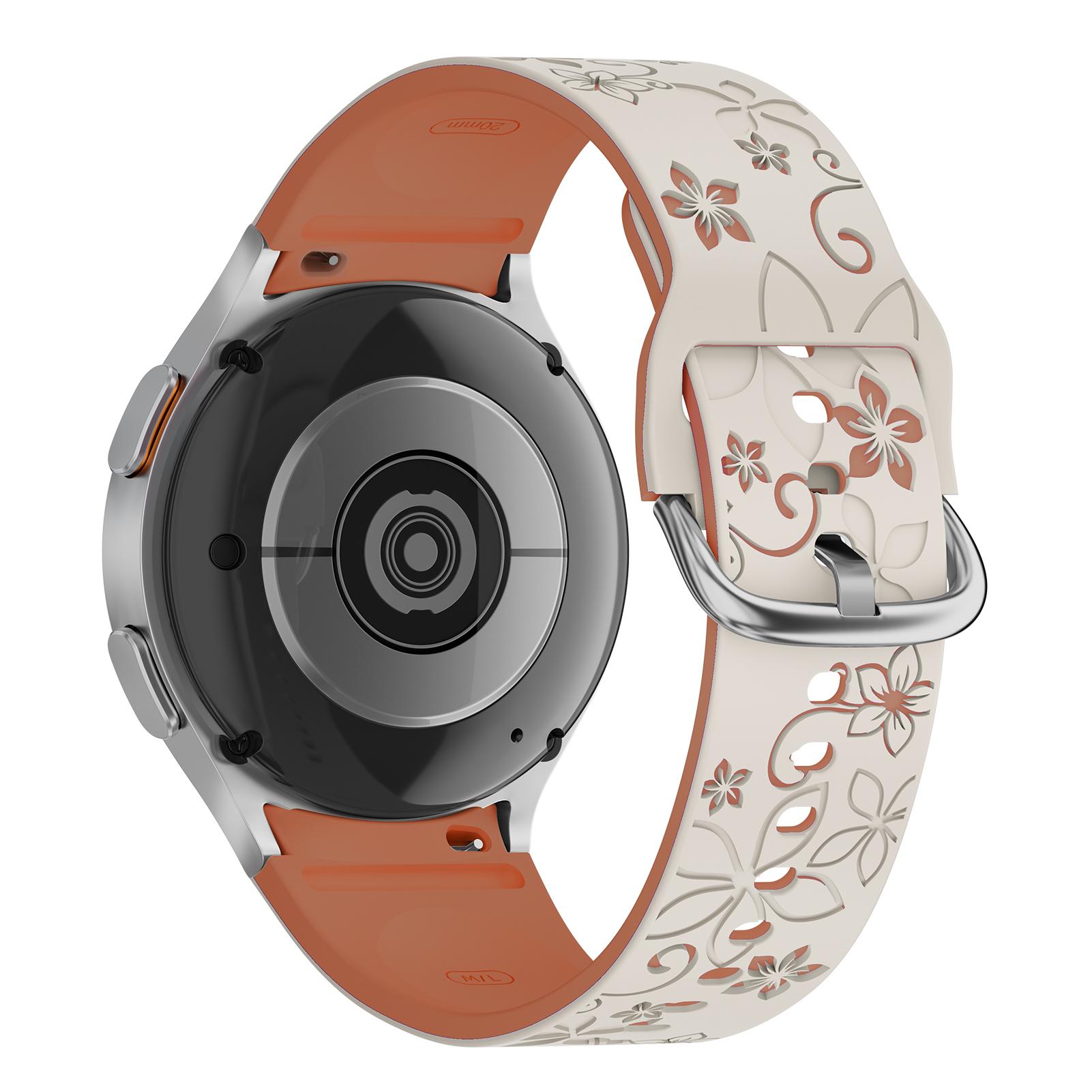 

Силиконовый ремешок для Samsung Galaxy Watch 7 6 5 4 FE 44 мм 40 мм/5 Pro Sport Correa с гравировкой Galaxy Watch6 Classic 43 мм 47 мм ремешок Galaxy Watch 4 44mm