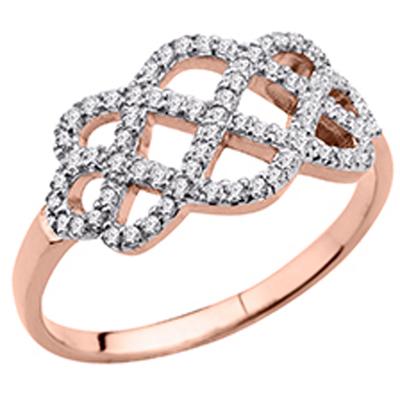 Gold Plated Ring 'Sissi' White Rose Gold - 18x10 Mm