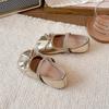 Girls' Flat Shoes Korean Style Kids Causal Princess Leather Shoes Fashion Versatile Children's Walking Shoe Solid Color Bowtie