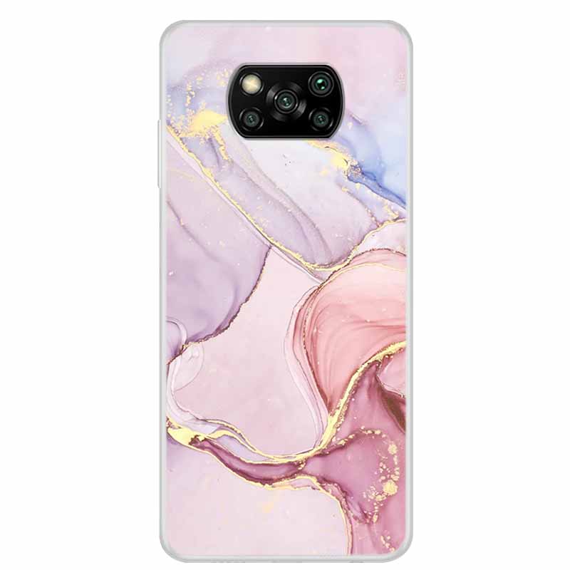 For Poco X3 Pro Case X3 NFC 6.67" Clear Marble Soft TPU Silicone Back Case for Xiaomi Poco X3 NFC Phone Covers Shockproof Fundas