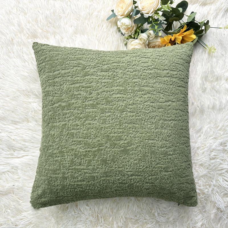 2PCS Soft Chenille Bamboo Throw Pillow Covers. Solid Color Decorative Cushion Covers with Zipper Closure Suitable for Sofa Bed Living Room Decoration