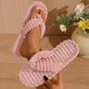 Soft fluffy flip-flops women's summer home comfort flat-bottomed slippers hotel hospitality thickened bathroom slippers women