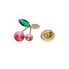 Japanese Cute Fruit Enamel Brooch: Peach & Cherry Lapel Pin