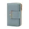 Portable Solid Color Wallet Multiple Card Anti-splash Water Women Card Bag Polyester Fashion Zipper Leather Purse for Mom