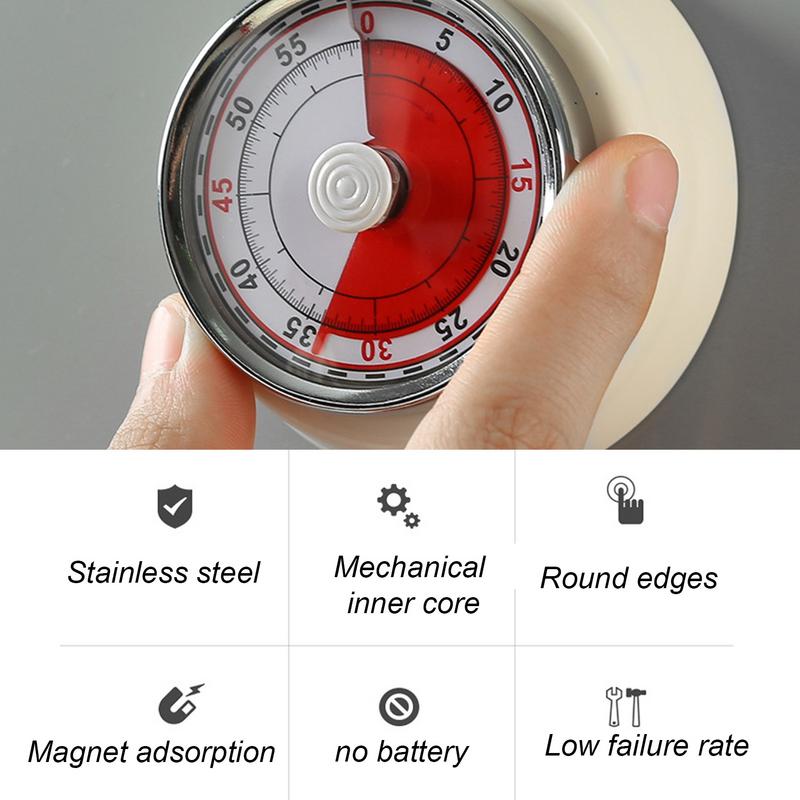 Multifunctional cooking timer Magnetic kitchen timer Retro kitchen timer Classic mechanical cooking timer Kitchen use
