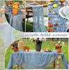 20Pcs Grey Blue Table Runner 40x275cm Gauze Table Runner for Wedding Reception Sheer Bridal Birthday Party Table Decoration