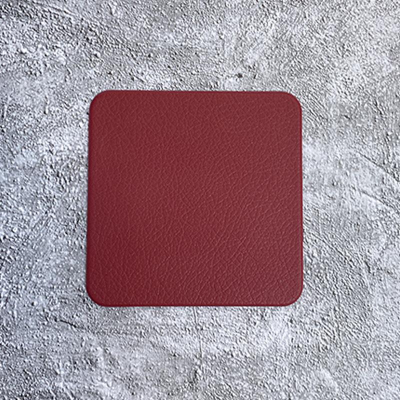 Square Imitation Leather Cup Mat Home Coaster Waterproof Oil Resistant Non-slip Pad Heat-insulating Tea Coffee Mug Drinks Holder