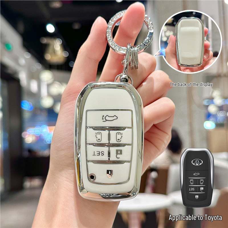 Silver Edge Key Case for Toyota Models: Corolla, RAV4, Camry, Vios, Highlander