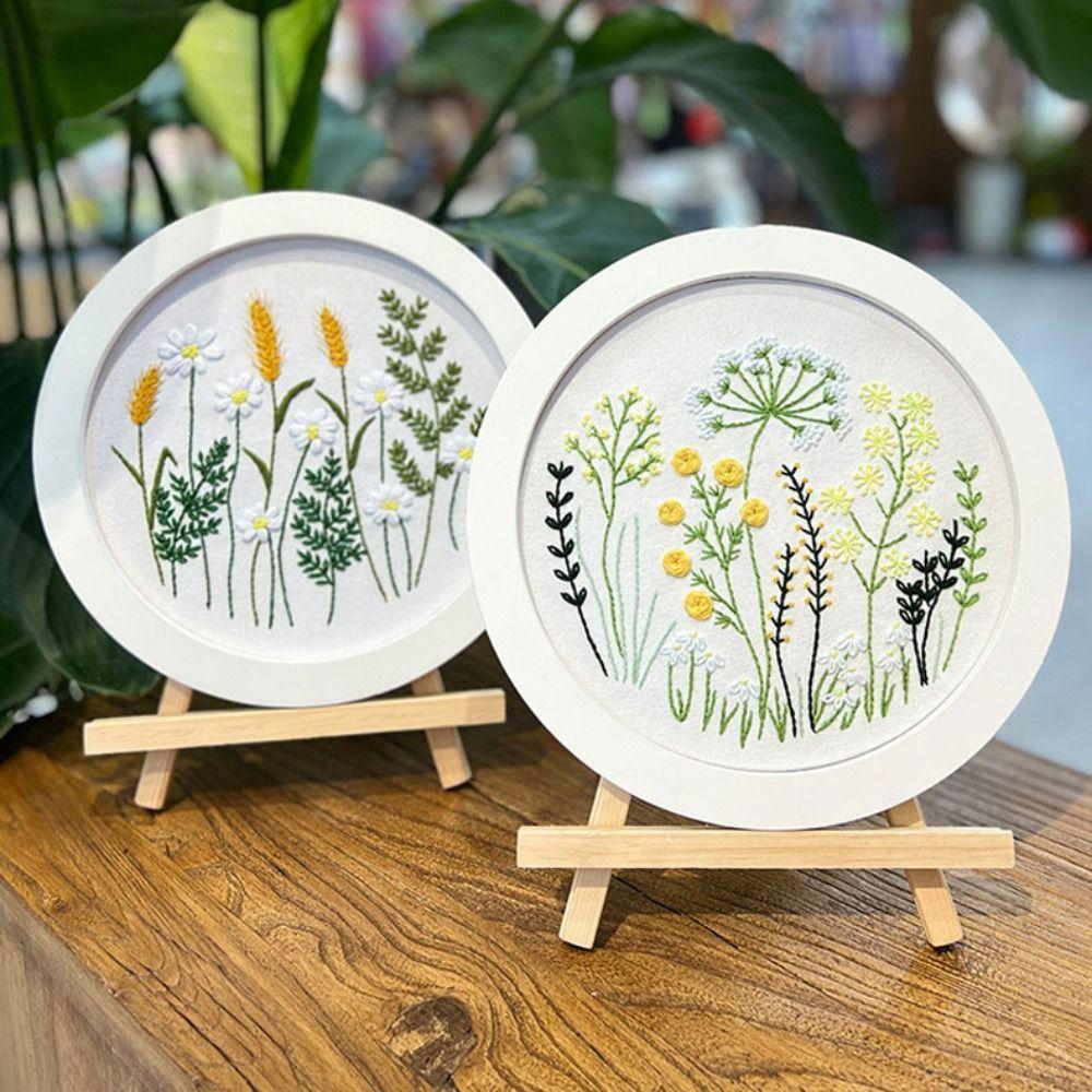 Floral Patterns Flower Embroidery Kit DIY Embroidery Set Home Decor Cross Stitch Set  Beginner