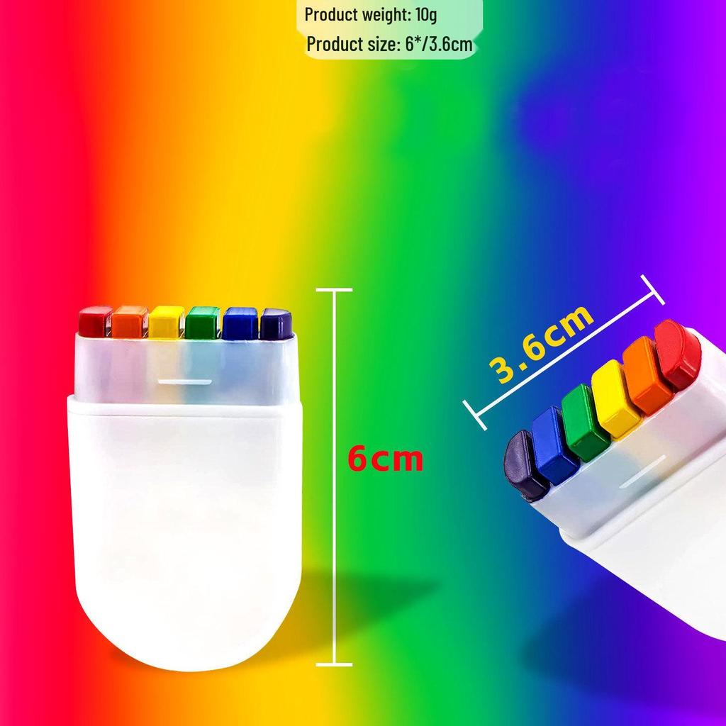 6-Color Rainbow Face Paint for Sports, Halloween & Events