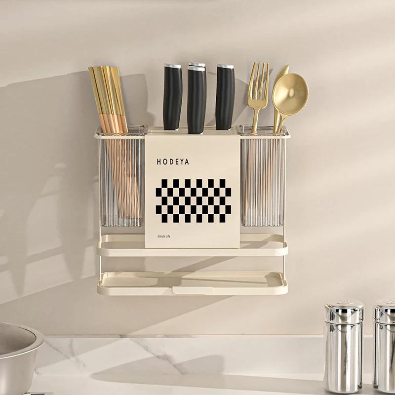 1 db Többfunkciós konyhai tárolóállvány, ahová egyenletesen tárolhatók az evőpálcikák, kések, villák és kanalak
