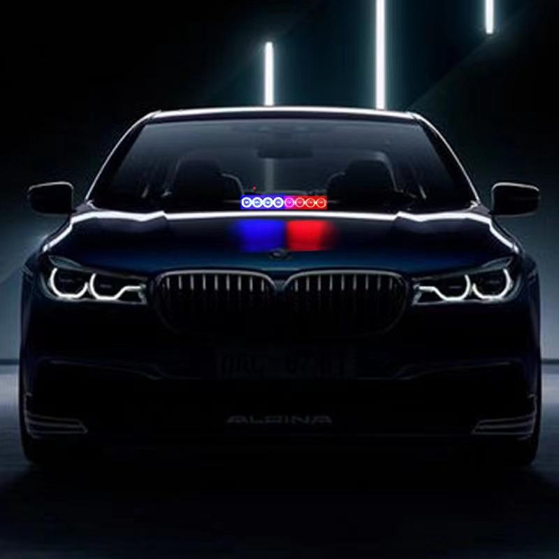8LED 12V Car LED Strobe Warning Light Truck Emergency Flasher Dash Strobe Light Day Running Flash Led Police Lights Red/Blue