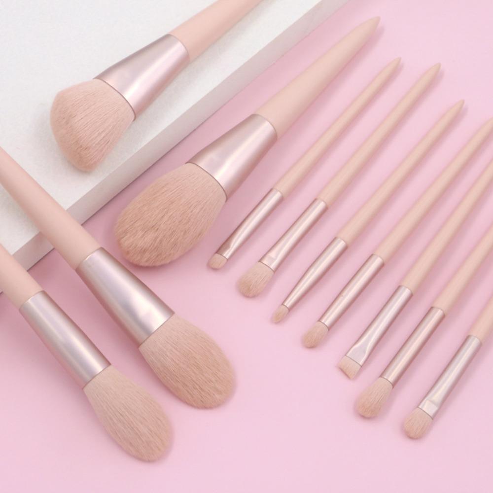 11pcs Professional Pink Makeup Brushes Set Soft-bristled Brush Foundation Brush  Concealer