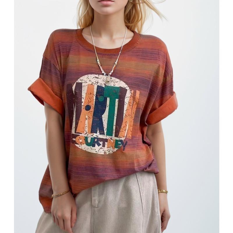 

DIMANAF 2024 Новая летняя женская футболка больших размеров с цветочным принтом, базовая свободная футболка с коротким рукавом, повседневная футболка с круглым вырезом, большие синие топы, новинка