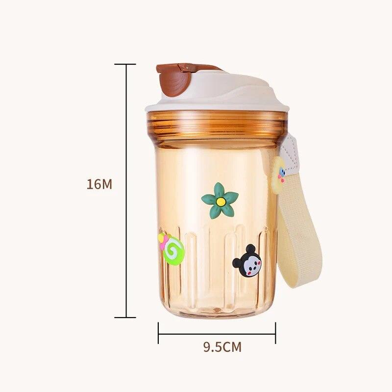 500ml šálek na kávu Plastová mini láhev na vodu Venkovní přenosný pohárek na pití do auta Průhledná nepropustná láhev na pití