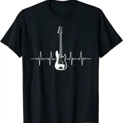 Cool Bass Guitar Heartbeat Design For Bass Player Men Women T-Shirt