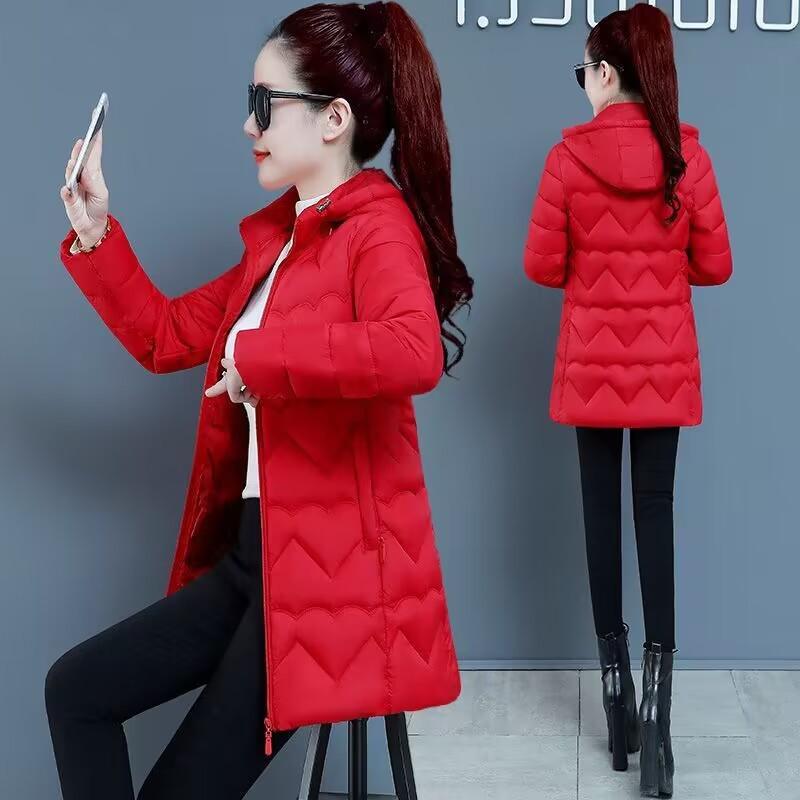 Hooded Winter Jacket Female Parka Removable Cap Cotton Coat Women's Mid-Long Korean New Loose Thicken Down Cotton Coat
