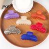 High Elasticity Spring Hair Claw, Translucent Jelly Texture Shark Hair Clip, Pumpkin-Bat Halloween Design Back Head Hair Claw for Daily Wear