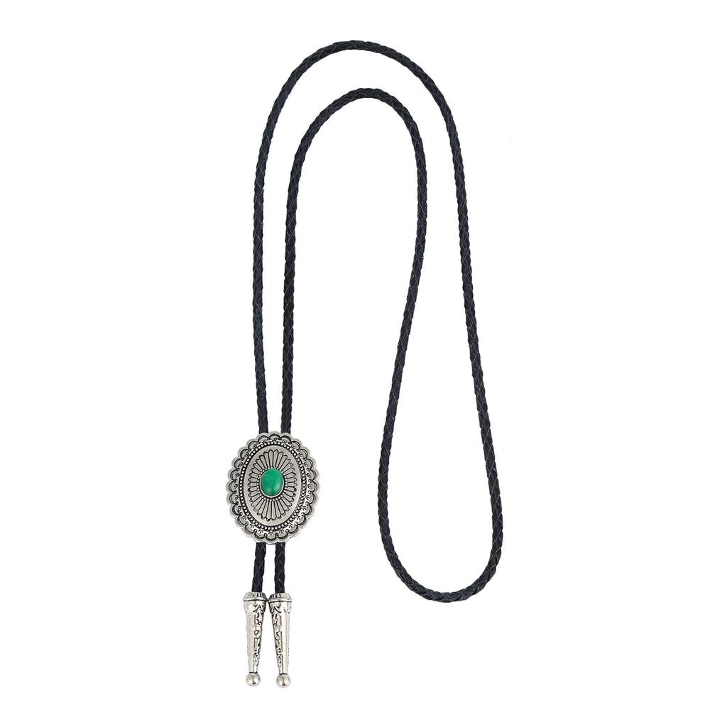 Vintage Bolo Ties for Women Men Turquoise BolaTie Necktie Western Cowboy Necklace Bolo Tie Music Concert Tours Neckwear