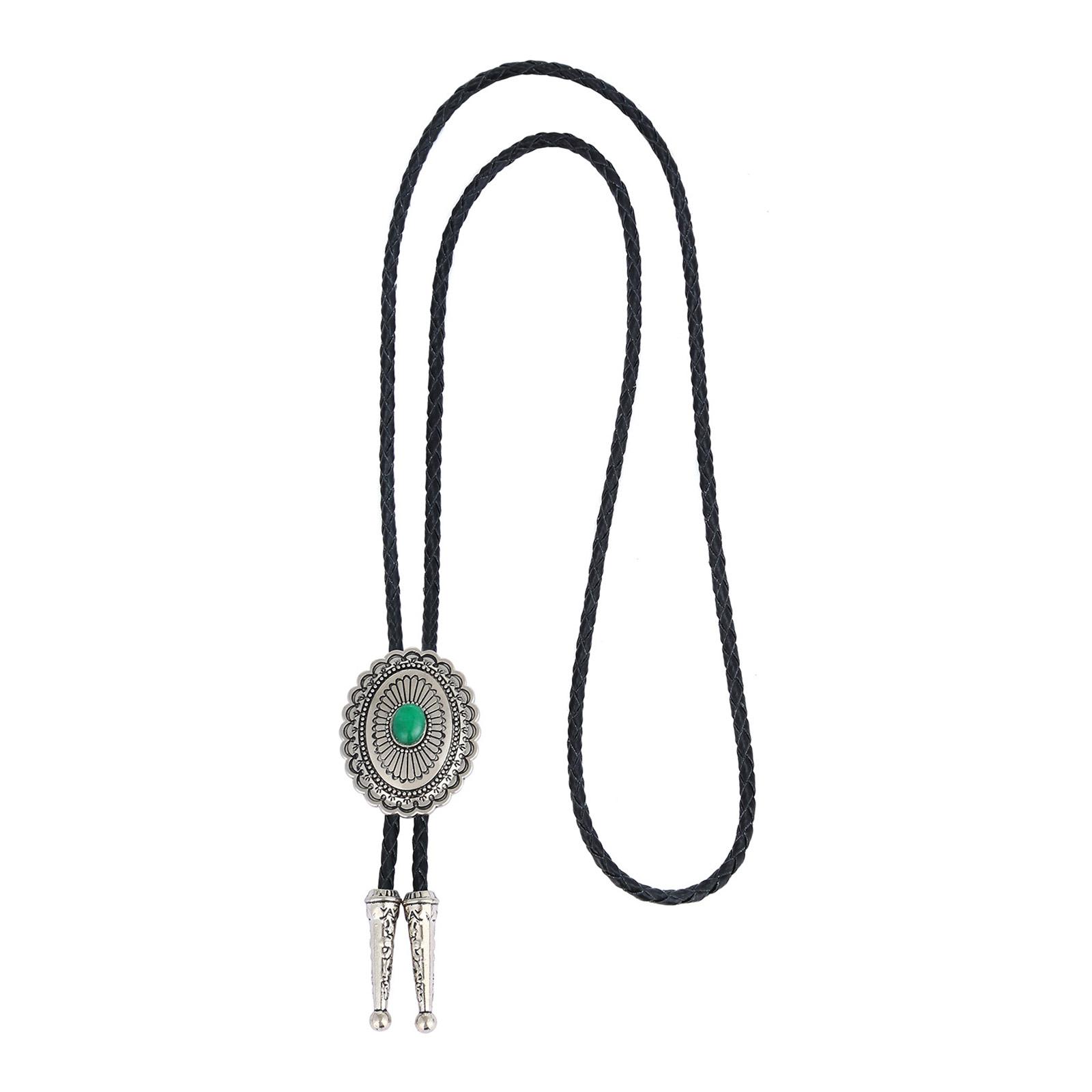 

Vintage Bolo Ties for Women Men Turquoise BolaTie Necktie Western Cowboy Necklace Bolo Tie Music Concert Tours Neckwear зелёный