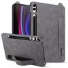 Étui pour tablette Samsung Tab S11 Ultra 14,6 pouces avec motif cuir Crazy Horse, dragonne, support et protection anti-chute