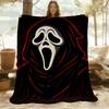 1PC Ghostface Scream Outdoor Flannel Throw Blanket - HD Printed Lightweight Soft Warm All-Season Blanket for Sofa, Bed, Travel, Camping 035