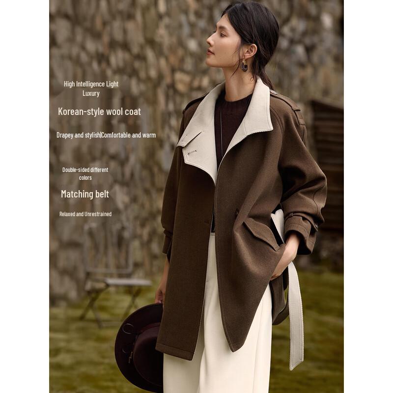 XWI Damen Maillard Wollmischmantel