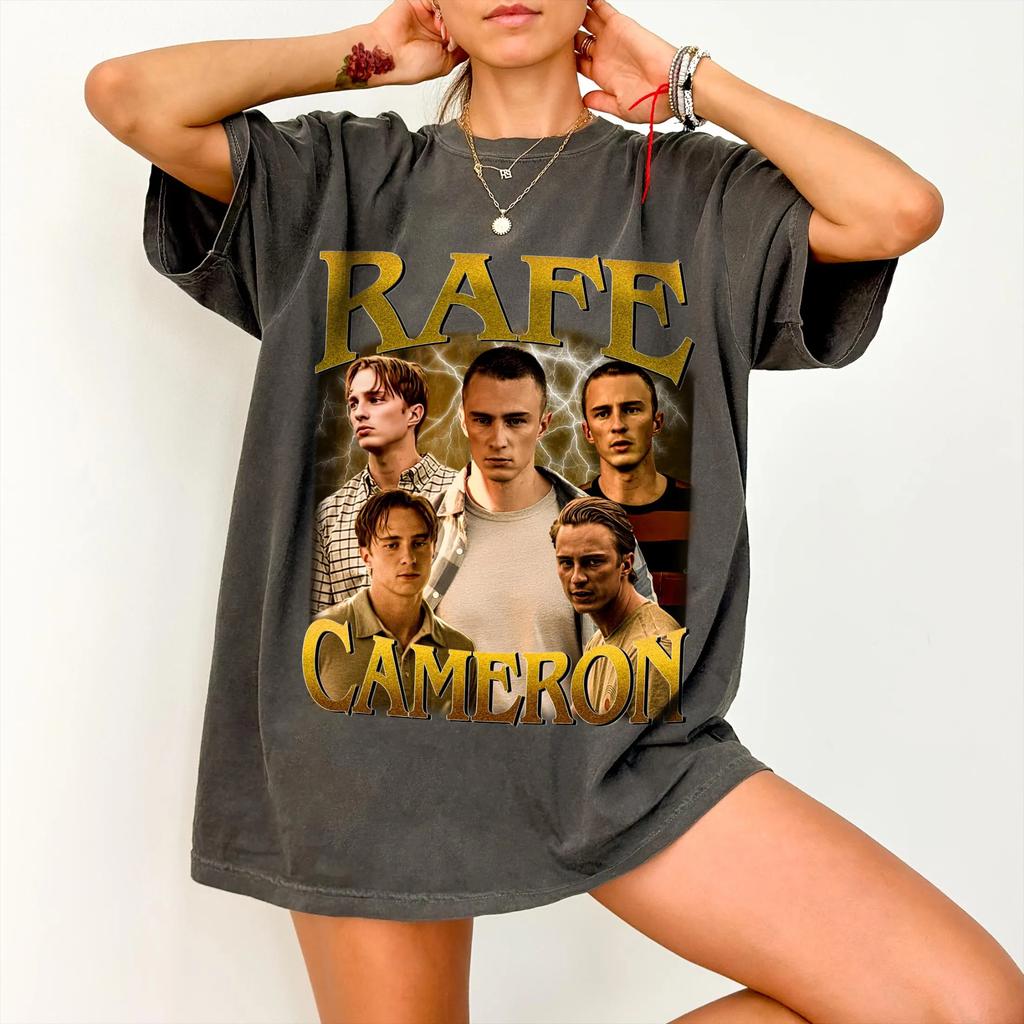 Rafe Cameron Printed Womens Tshirt SpringSummer Fashion Trend Pure Cotton Top Neutral Round Neck Short Sleeve Tshirt