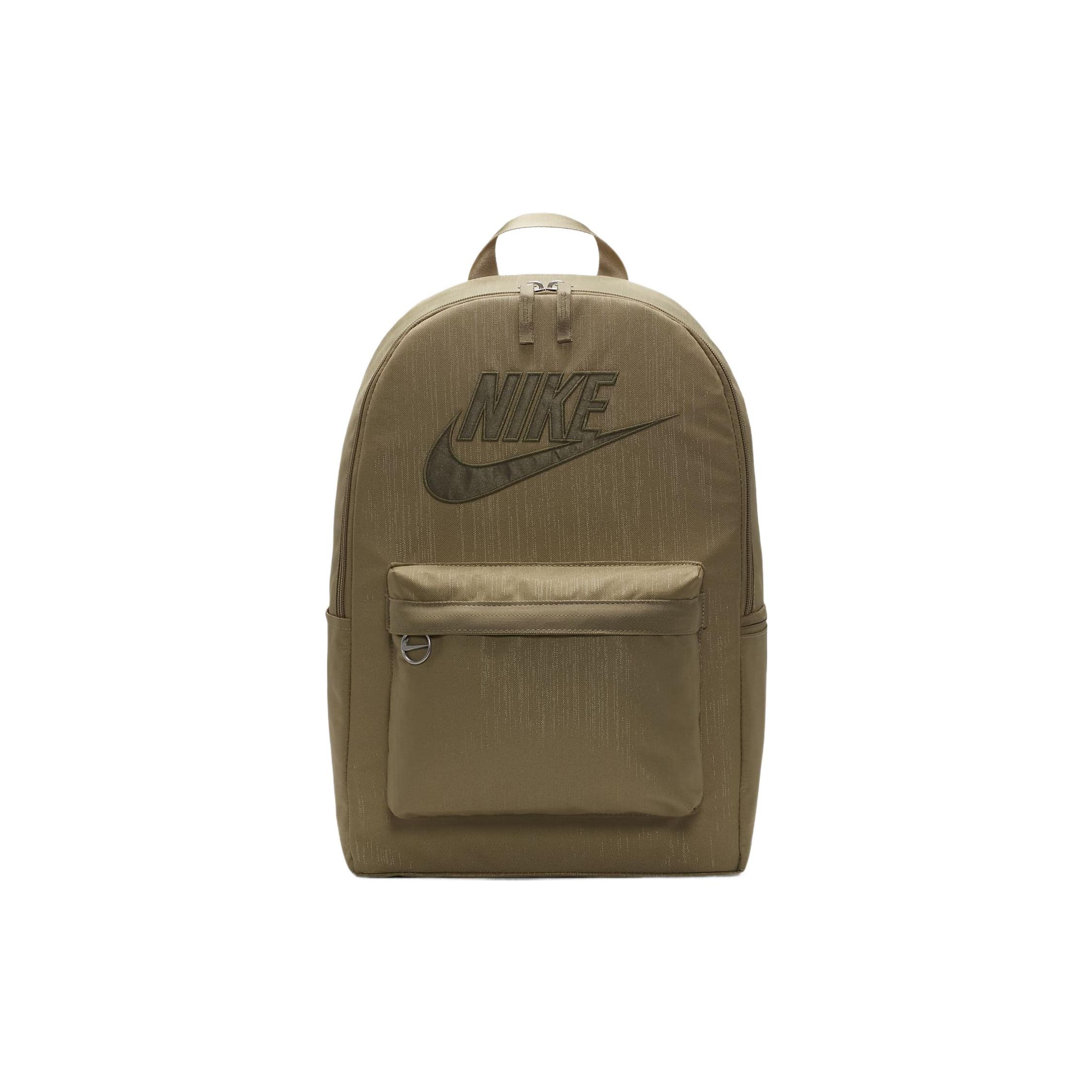 Nike Heritage Casual Sports Large Capacity Zipper Fabric Backpack Unisex Backpacks Olive-Green FB3040276 Olive Green