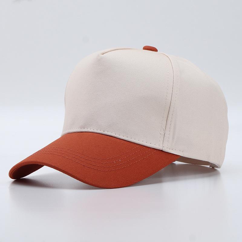 Pure cotton five-piece light board baseball cap European and American simple color matching curved brim cap spot