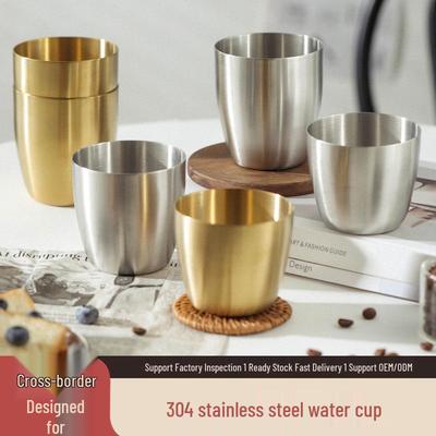 Tazza da campeggio da esterno in acciaio inossidabile 304 - Tazza dorata per birra e caffè, Resistente alle cadute per barbecue e bevande fredde