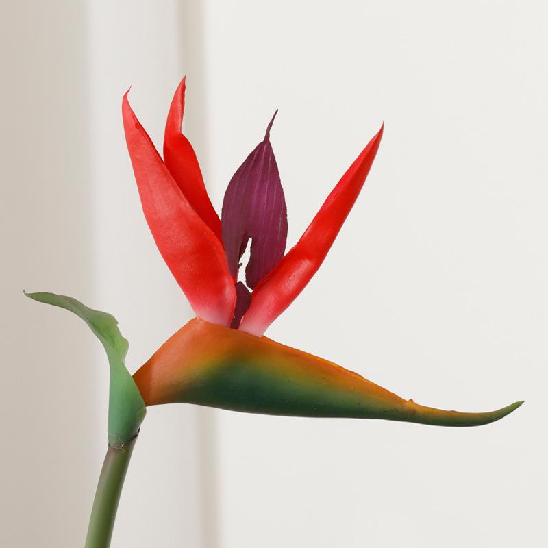 Soft Rubber Bird of Paradise Artificial Flower Single Stem for Home Decoration and Green Plant Arrangements