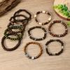 Bohemian Coconut Shell Wood Bead Beaded Elastic Line Men's Bracelet Bracelet