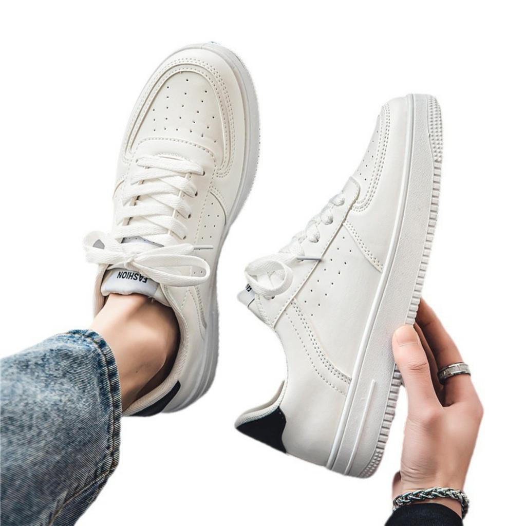 Pánska ležérna všestranná obuv Little White Shoes, čisto biela športová dosková obuv