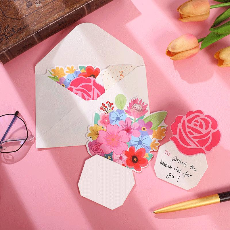 Father's Day 3D Flower Greeting Card for Birthday or Teacher's Day